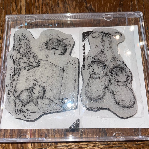 House Mouse Caffeine High Coffee & Bootie Babies Cling Stamps Never Used - Picture 3 of 3
